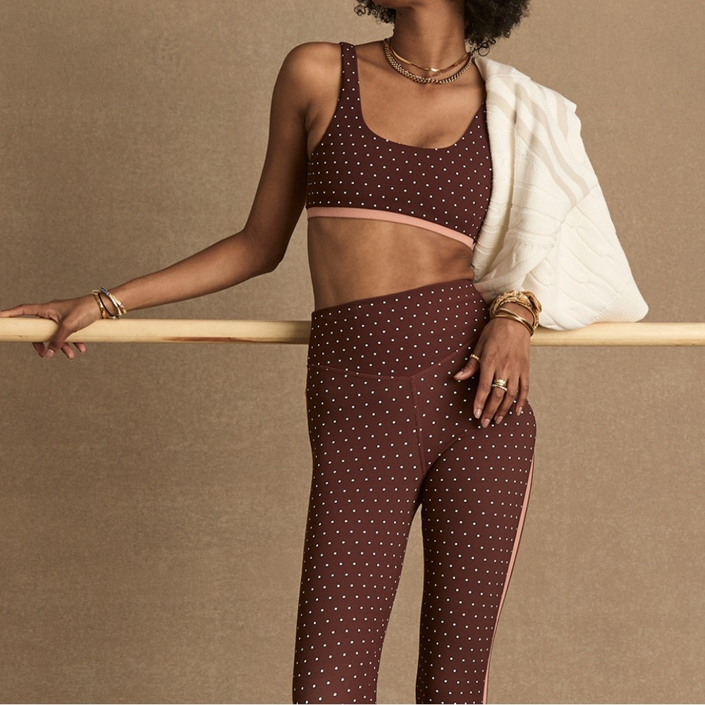 The Upside Brown Polka Dot Leggings and Bra